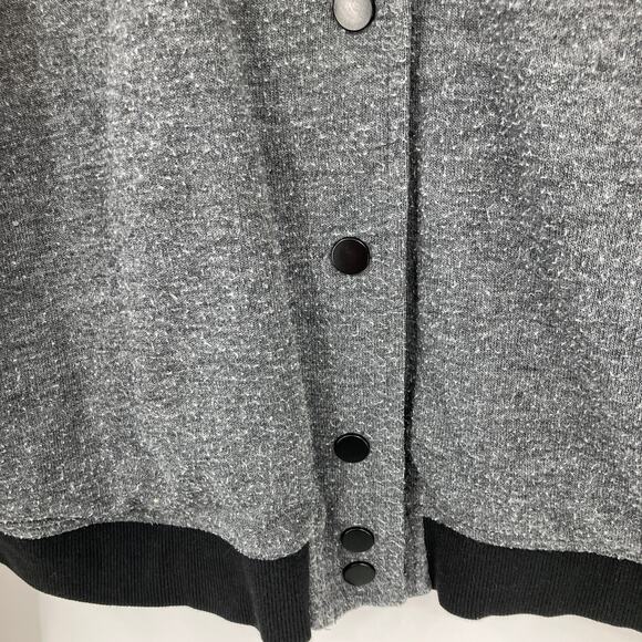BCBGeneration Gray Black Lined Body Coat Snap Pockets Light Bomber Jacket READ - Picture 7 of 7